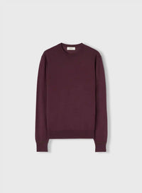 AMARANTH AND GREEN CUFF MICRO CHECK DETAIL CREWNECK