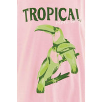T-shirt Tropical Mon Amour en coton - Rose