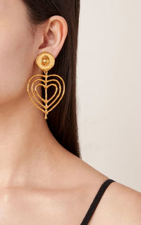 Boucles d'oreilles Valentine dorées à l'or fin et Quartz - Rose