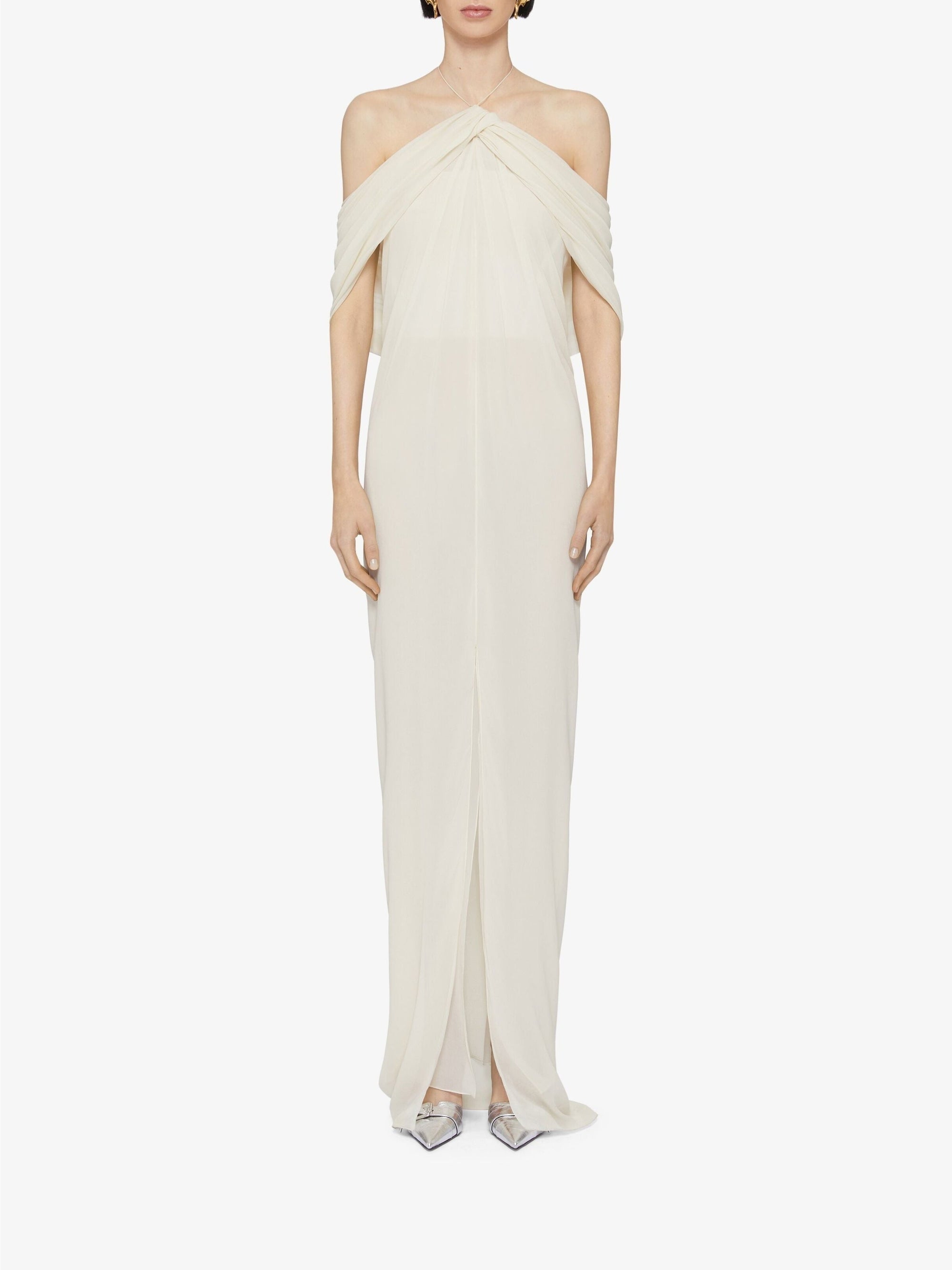 KNOT LONG DRESS WITH BACK DRAPPED