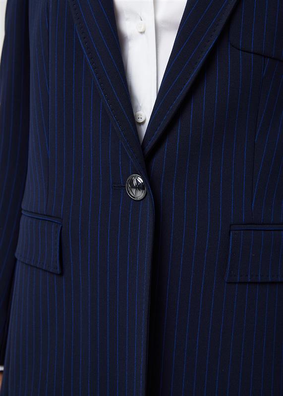 Veste longue double toile - Marine