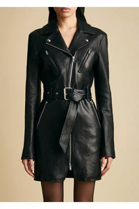 Nuelle dress in leather - Black