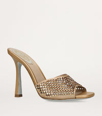 Sandales à talons Ginger 105 à strass en satin - Oro & Sunshine