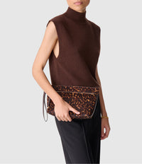 Pochette zippée Daily en cuir - Fauve