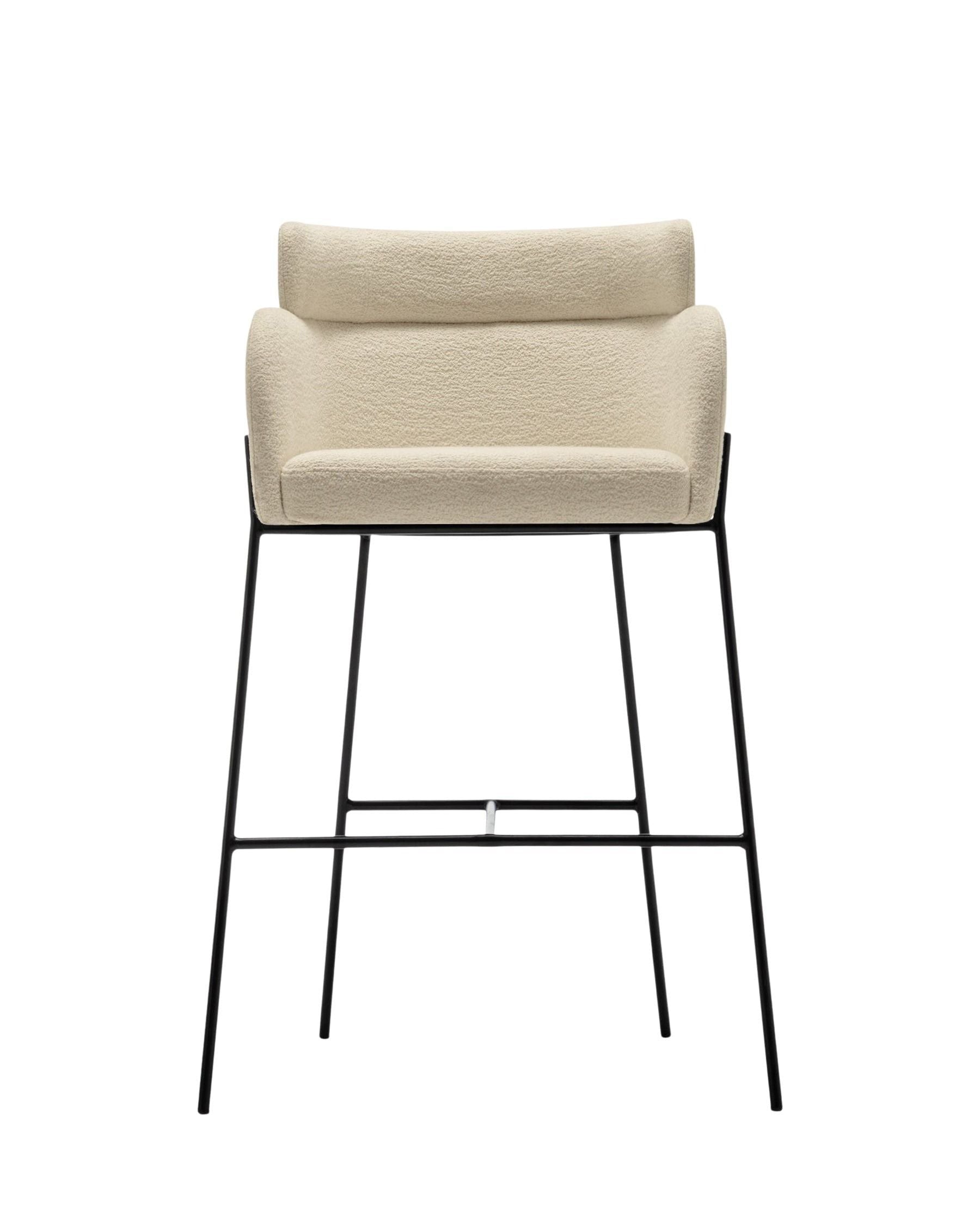 Tabouret de bar Baron - Blanc Bouclette
