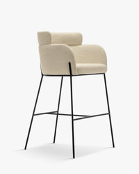 Tabouret de bar Baron - Blanc Bouclette
