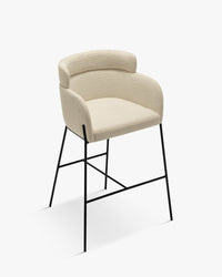 Tabouret de bar Baron - Blanc Bouclette