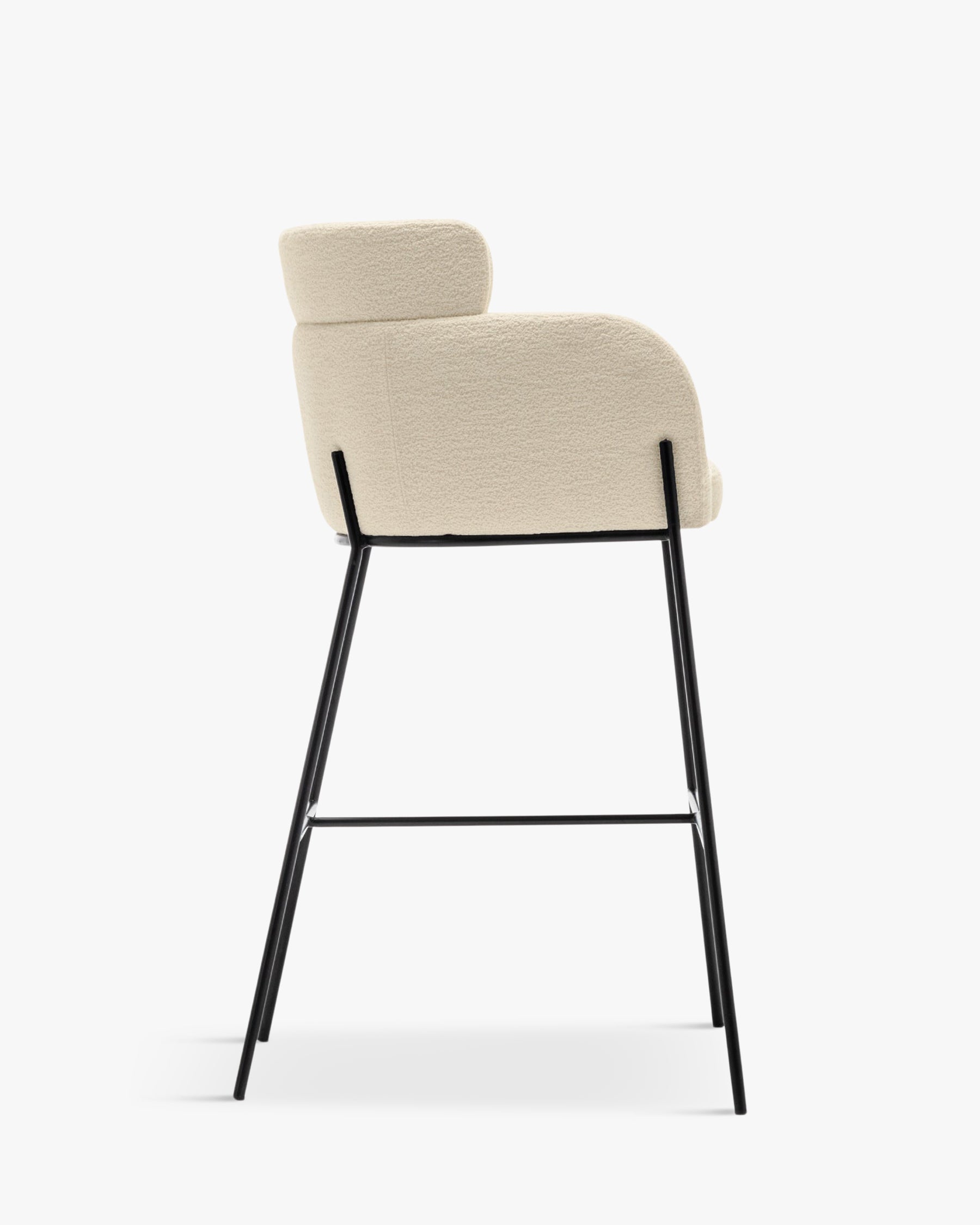 Tabouret de bar Baron - Blanc Bouclette