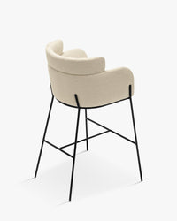 Tabouret de bar Baron - Blanc Bouclette