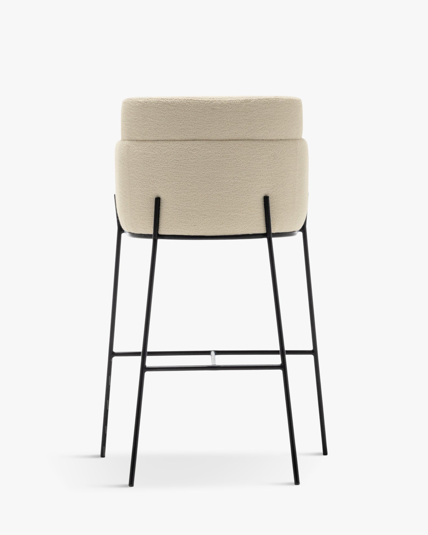 Tabouret de bar Baron - Blanc Bouclette