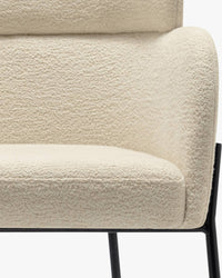 Tabouret de bar Baron - Blanc Bouclette
