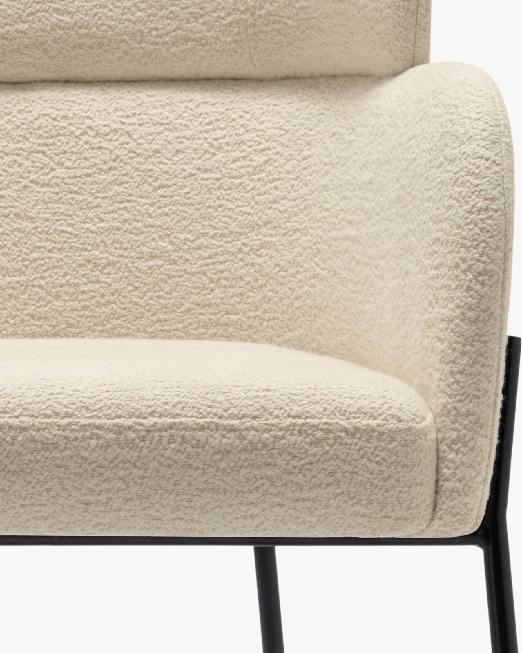 Tabouret de bar Baron - Blanc Bouclette