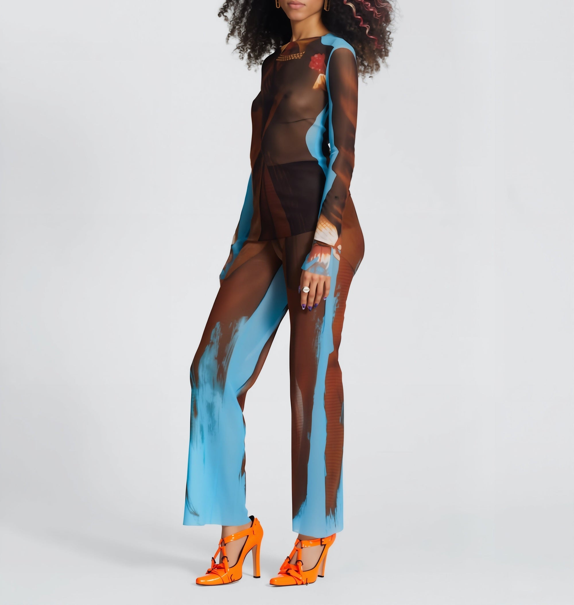 Top Les Punks à manches longues en tulle - Multicolor