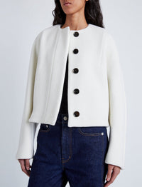Veste courte Mona en laine - Ecru
