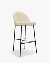 Tabouret de bar Bane - Blanc bouclette
