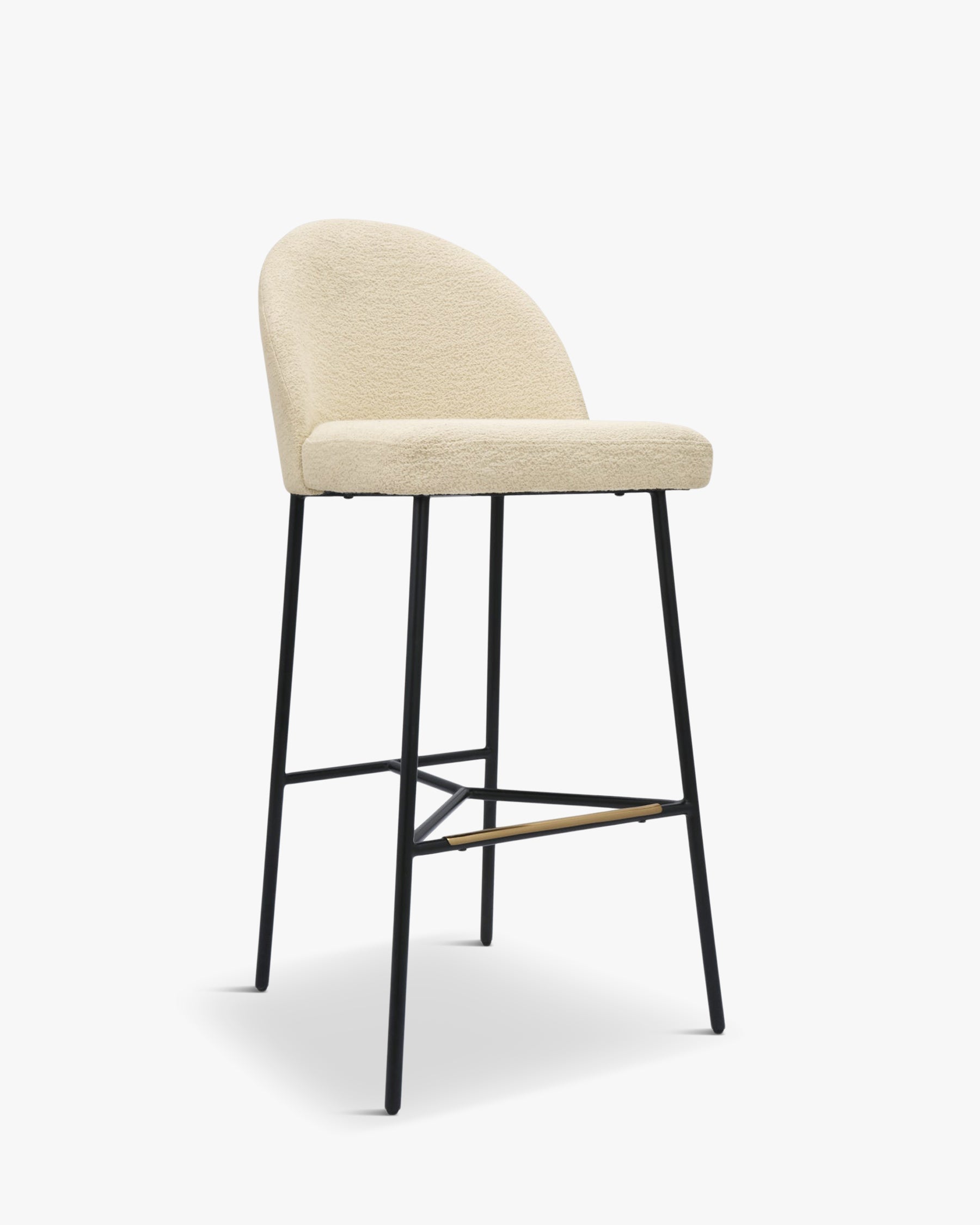 Tabouret de bar Bane - Blanc bouclette