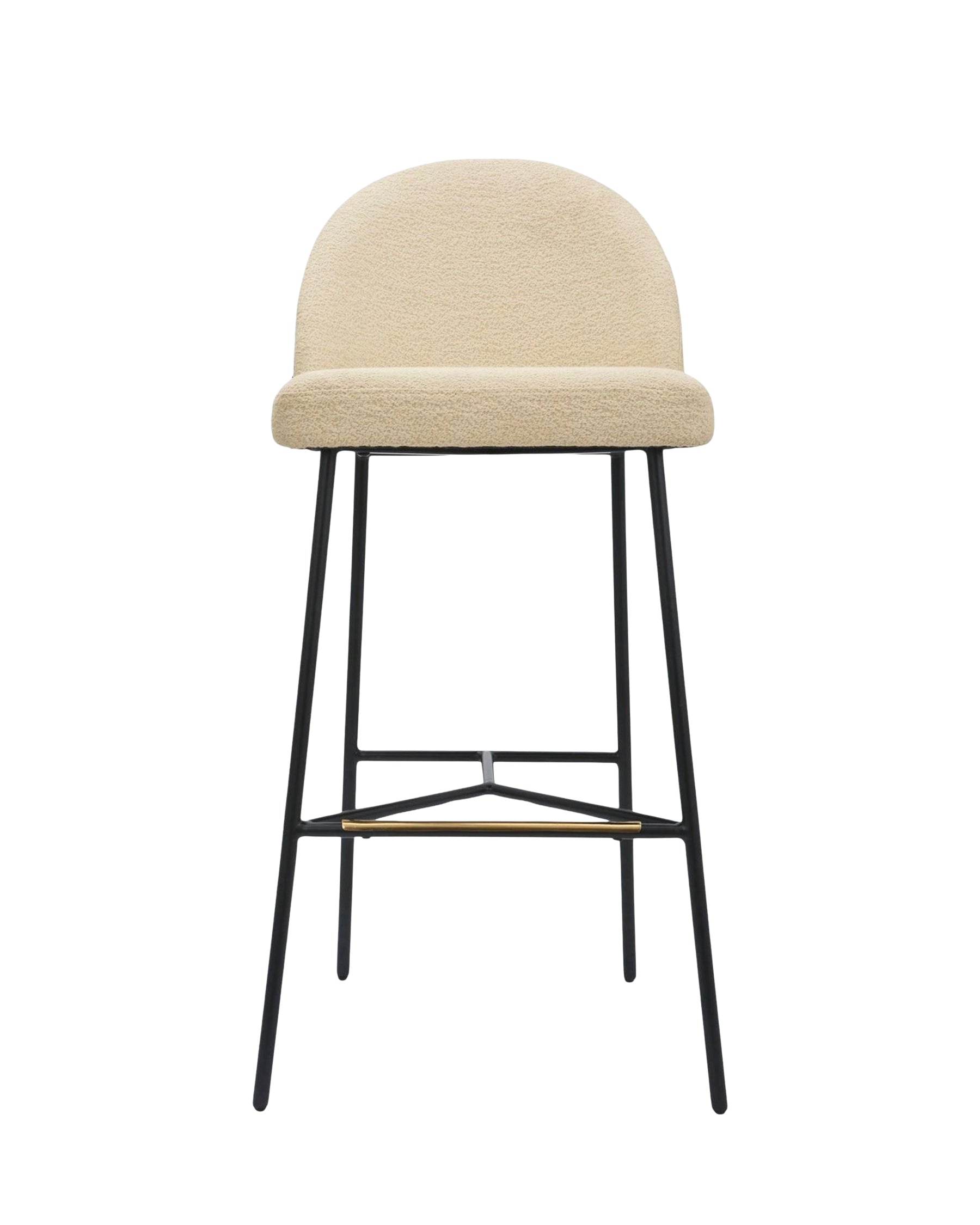 Tabouret de bar Bane - Blanc bouclette