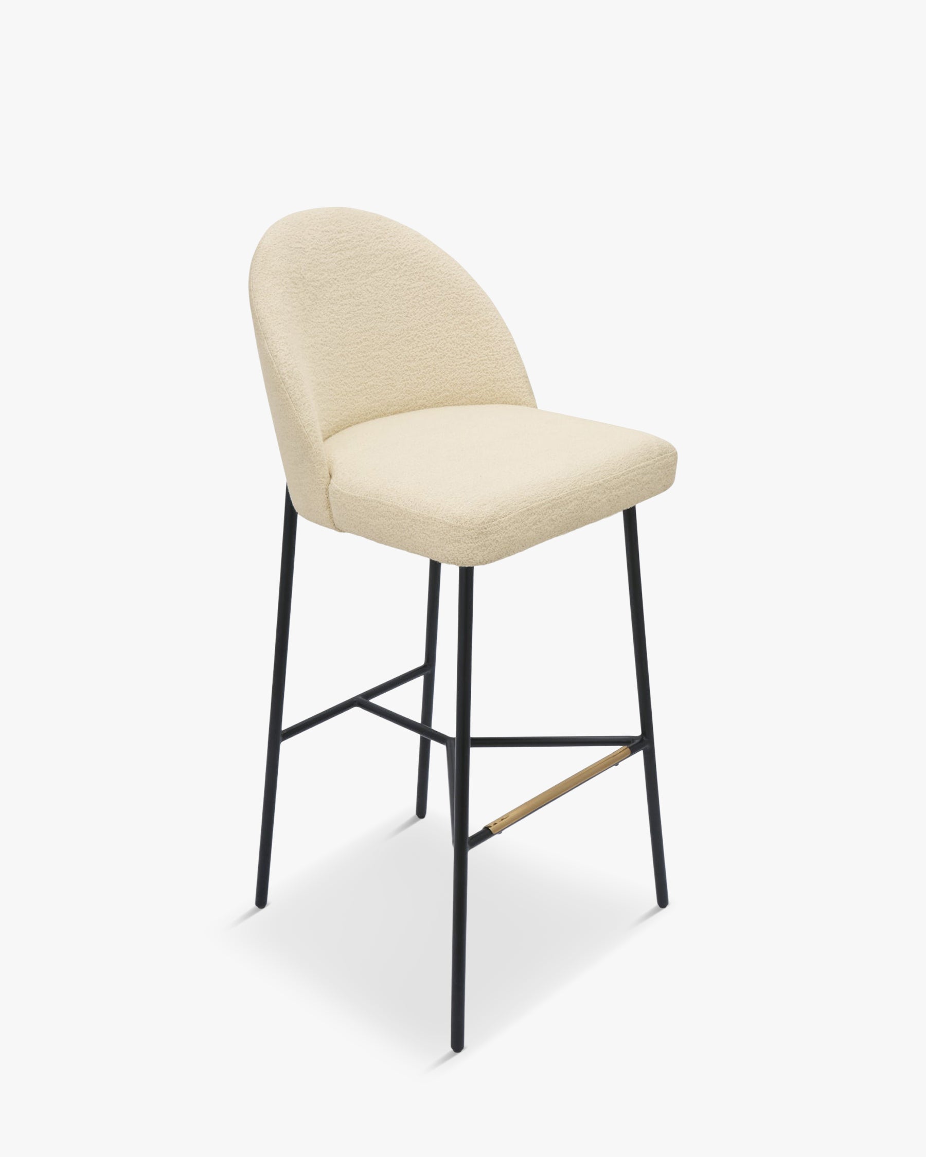 Tabouret de bar Bane - Blanc bouclette