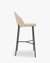 Tabouret de bar Bane - Blanc bouclette