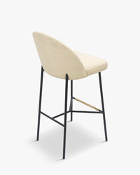 Tabouret de bar Bane - Blanc bouclette