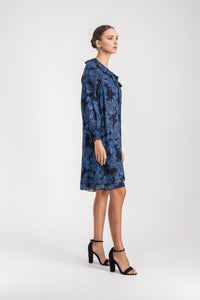 Robe details volants - Bleu Denim