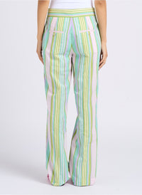 Pantalon souky décontracté taille haute - Turquoise
