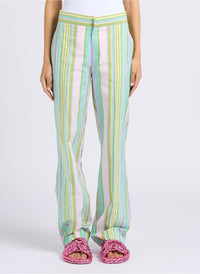 Pantalon souky décontracté taille haute - Turquoise