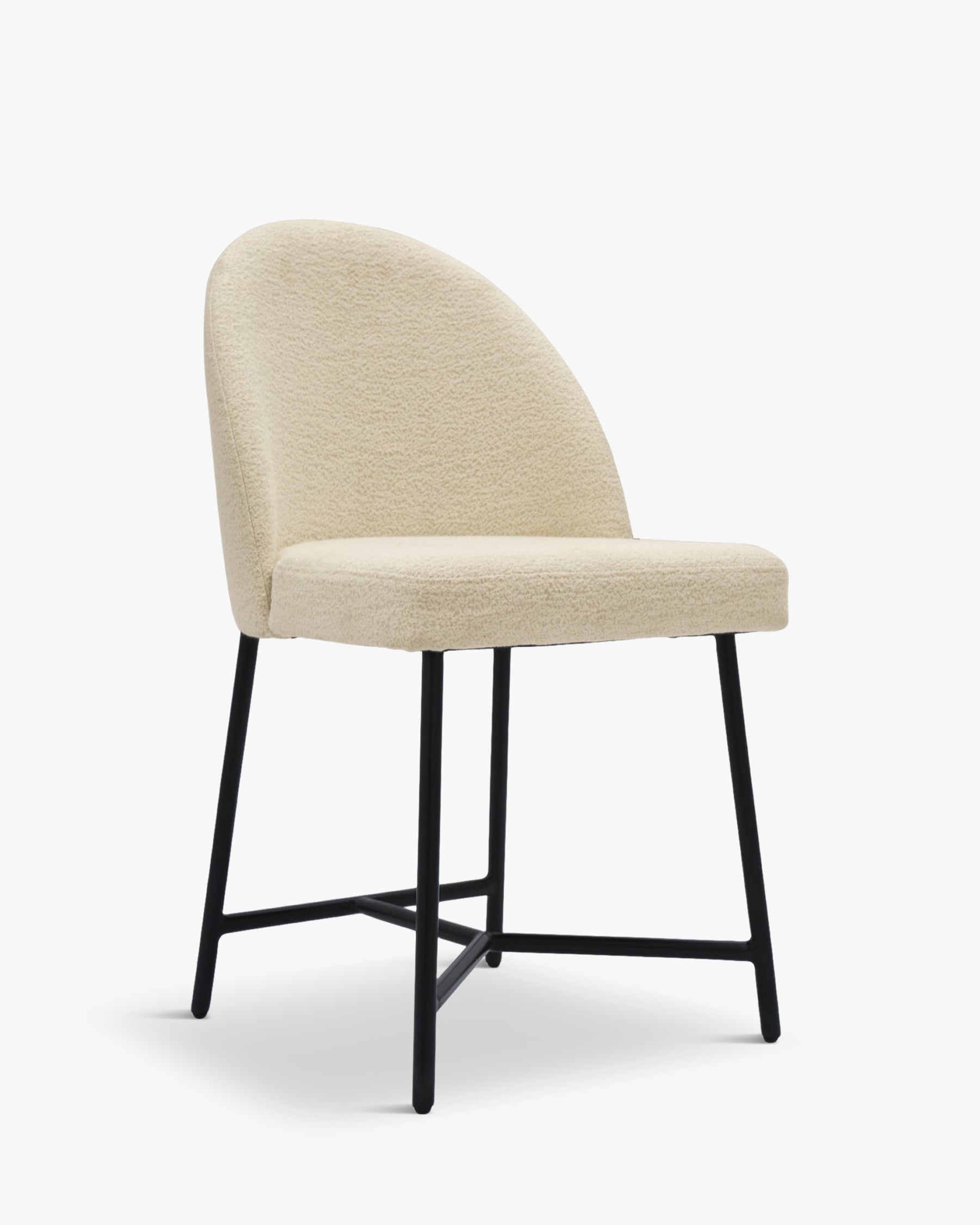 Chaise design Bane - Blanc bouclette