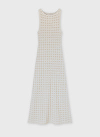 BUTTER COTTON AND SILK OPENWORK KNIT DRESS