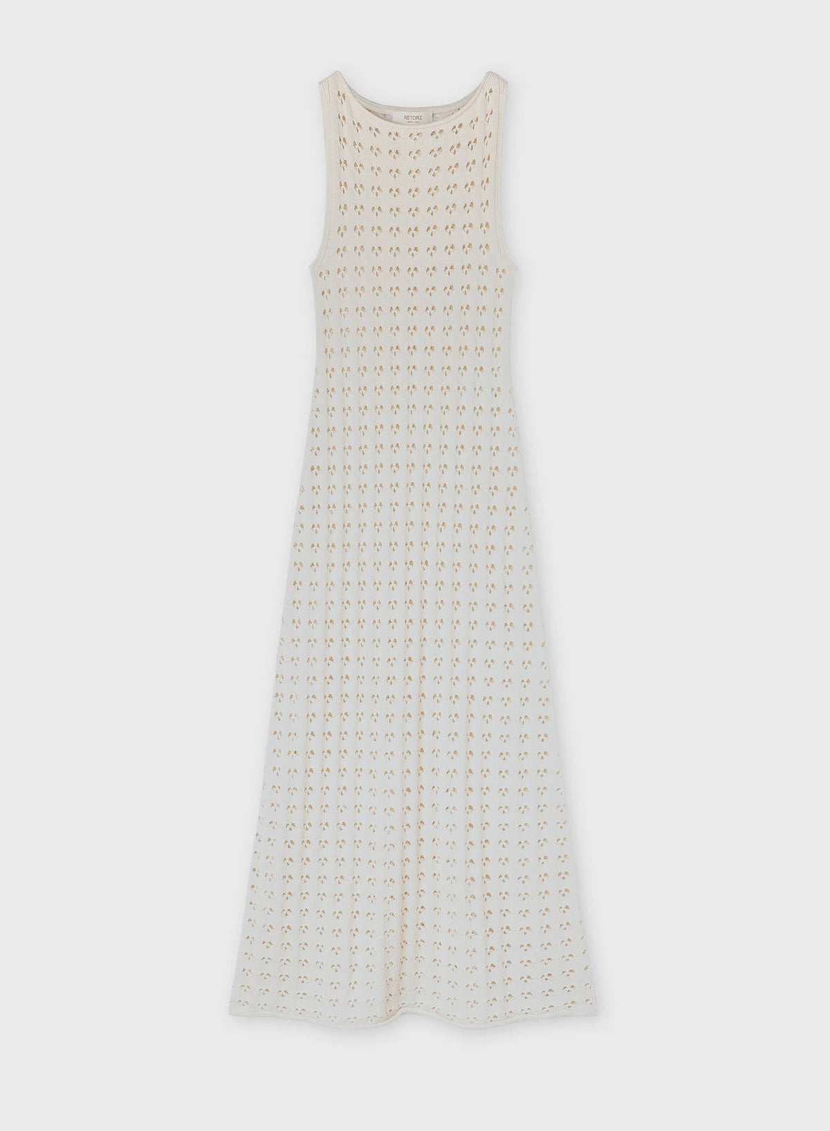 BUTTER COTTON AND SILK OPENWORK KNIT DRESS