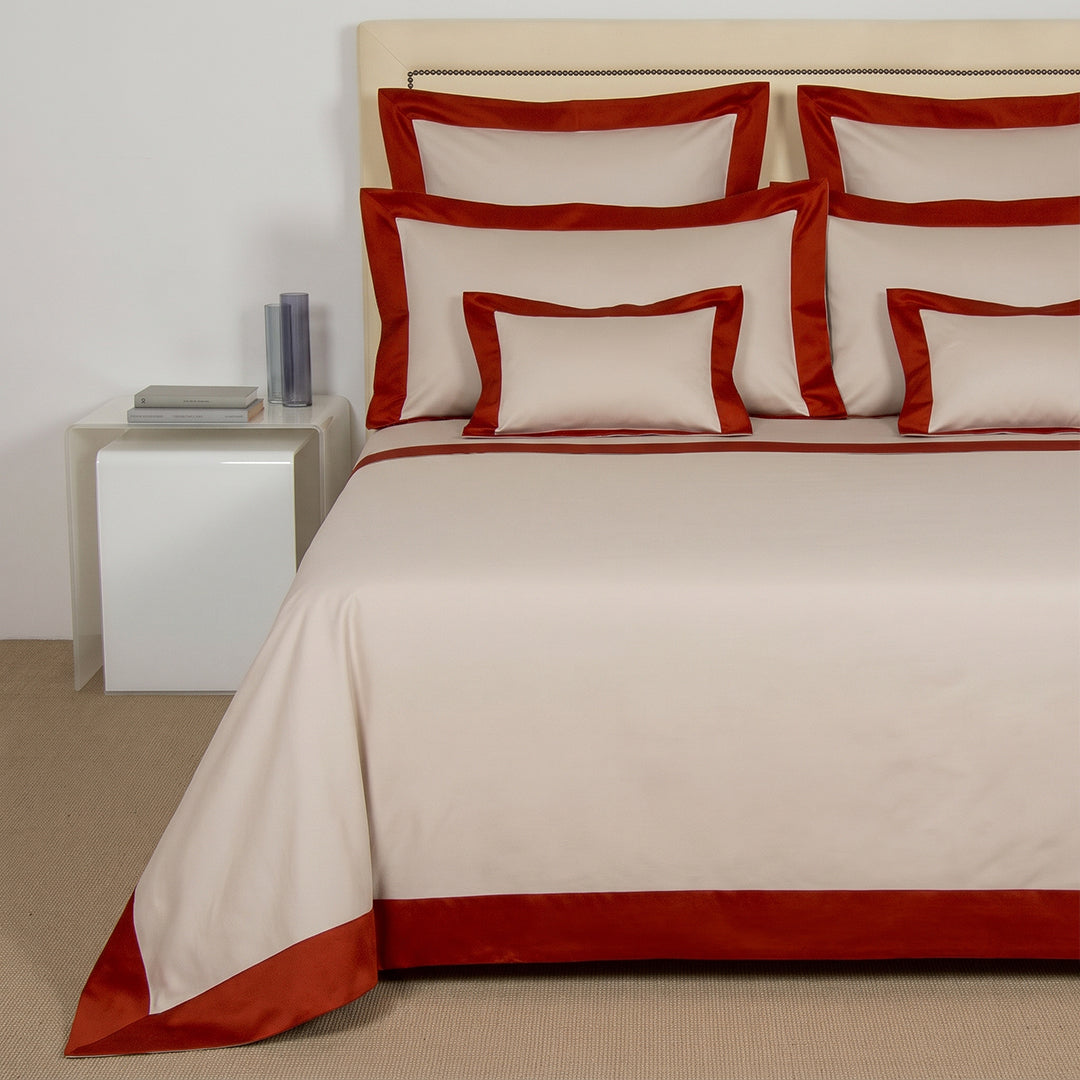 Bold cotton duvet cover - Savage Beige & Lacquer