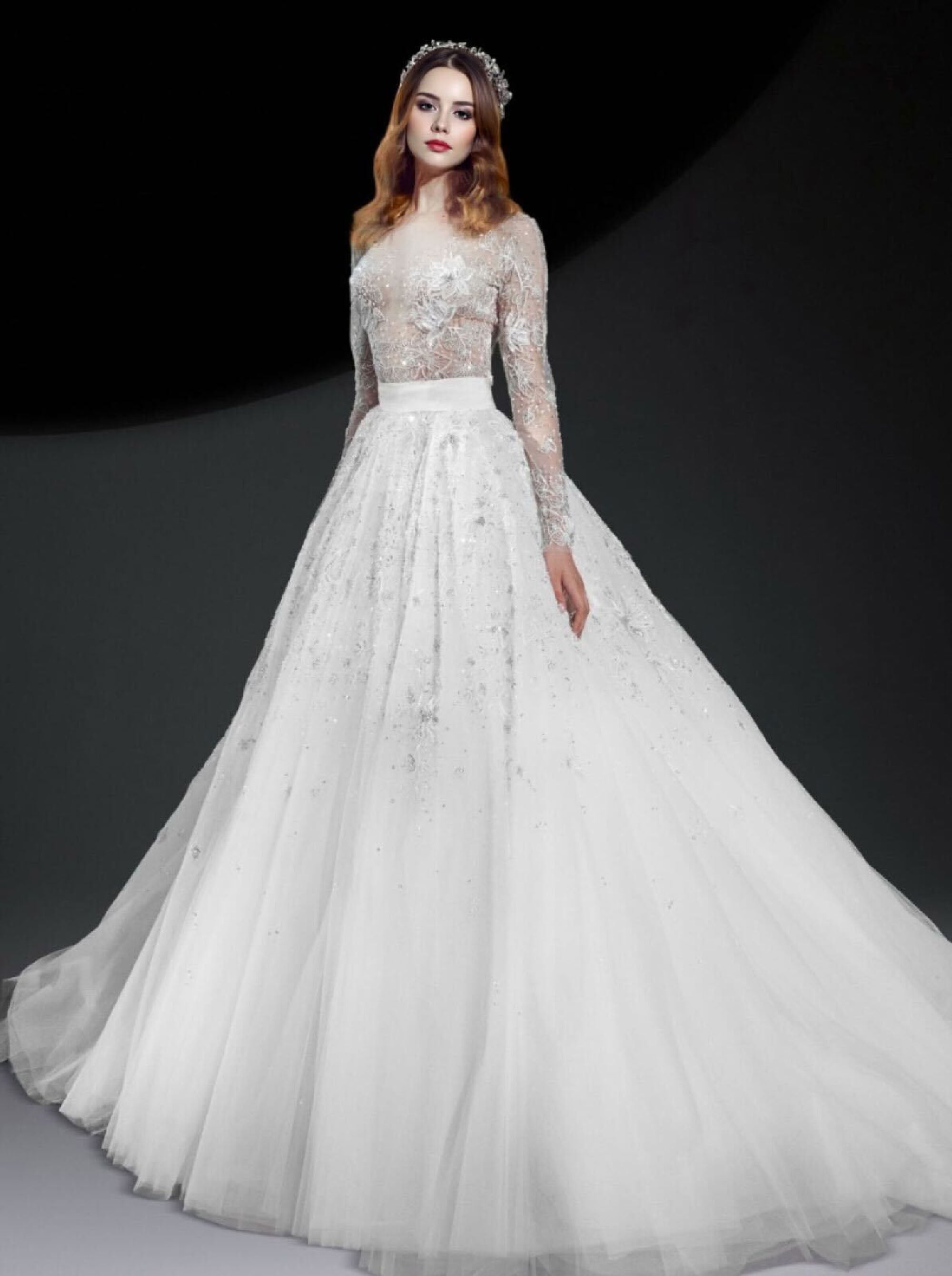 Surjupe brodée à perles en soie - Off White