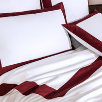 Bold 4-pc cotton bed linen set - Milk & Amaryllis