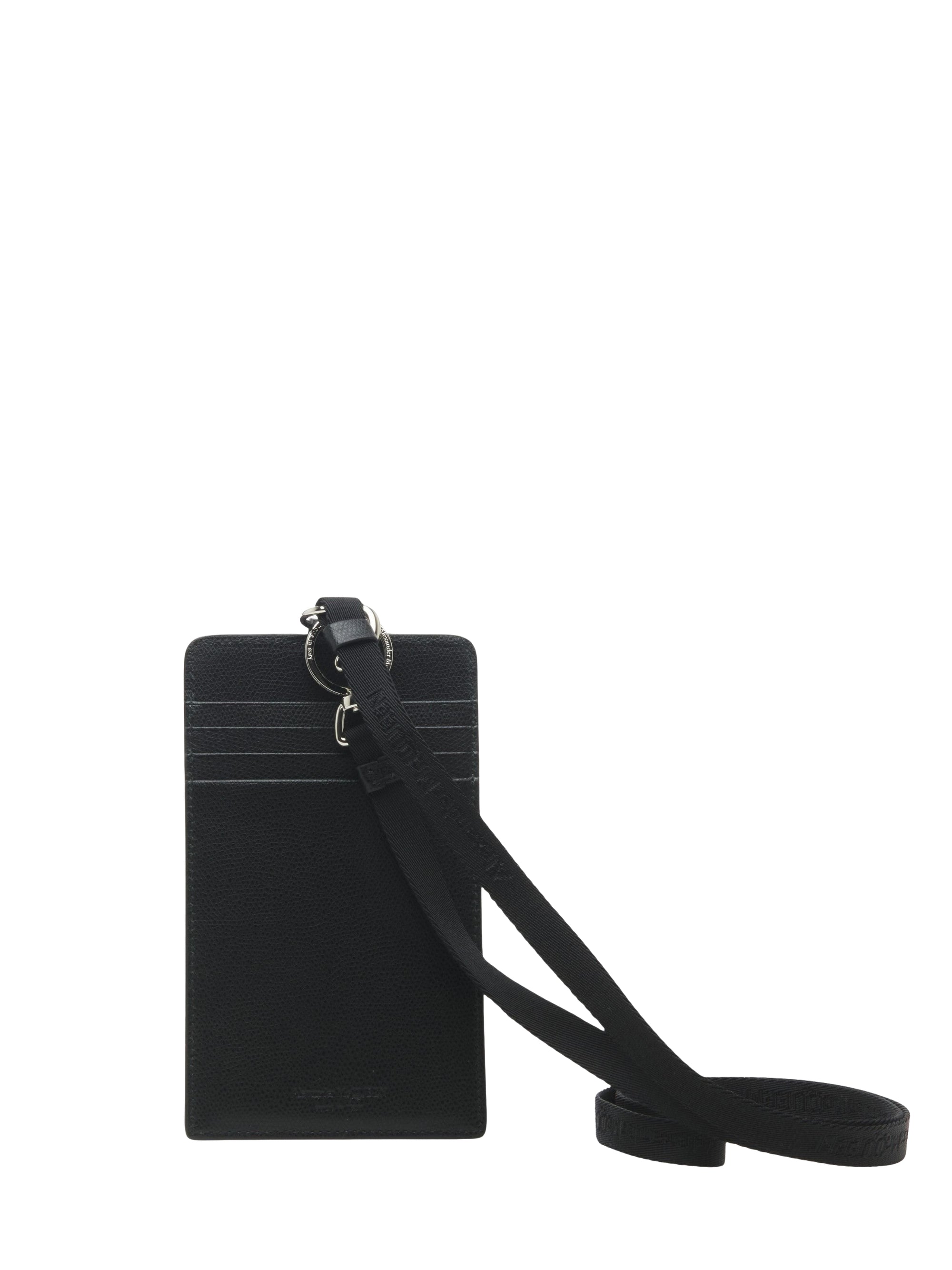 Porte-cartes à bandoulière en cuir - Black