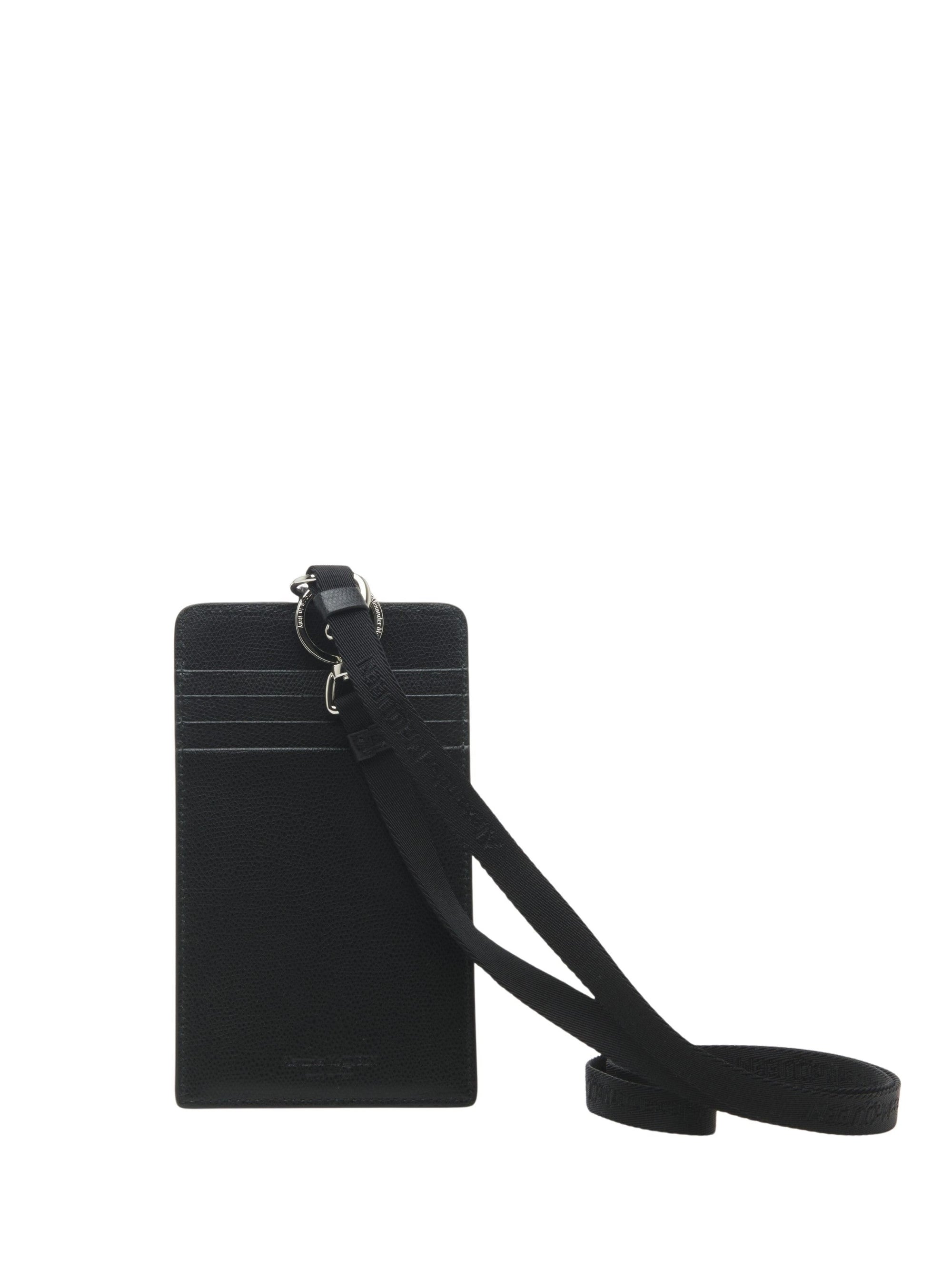 Porte-cartes à bandoulière en cuir - Black