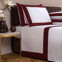 Bold 4-pc cotton bed linen set - Milk & Amaryllis