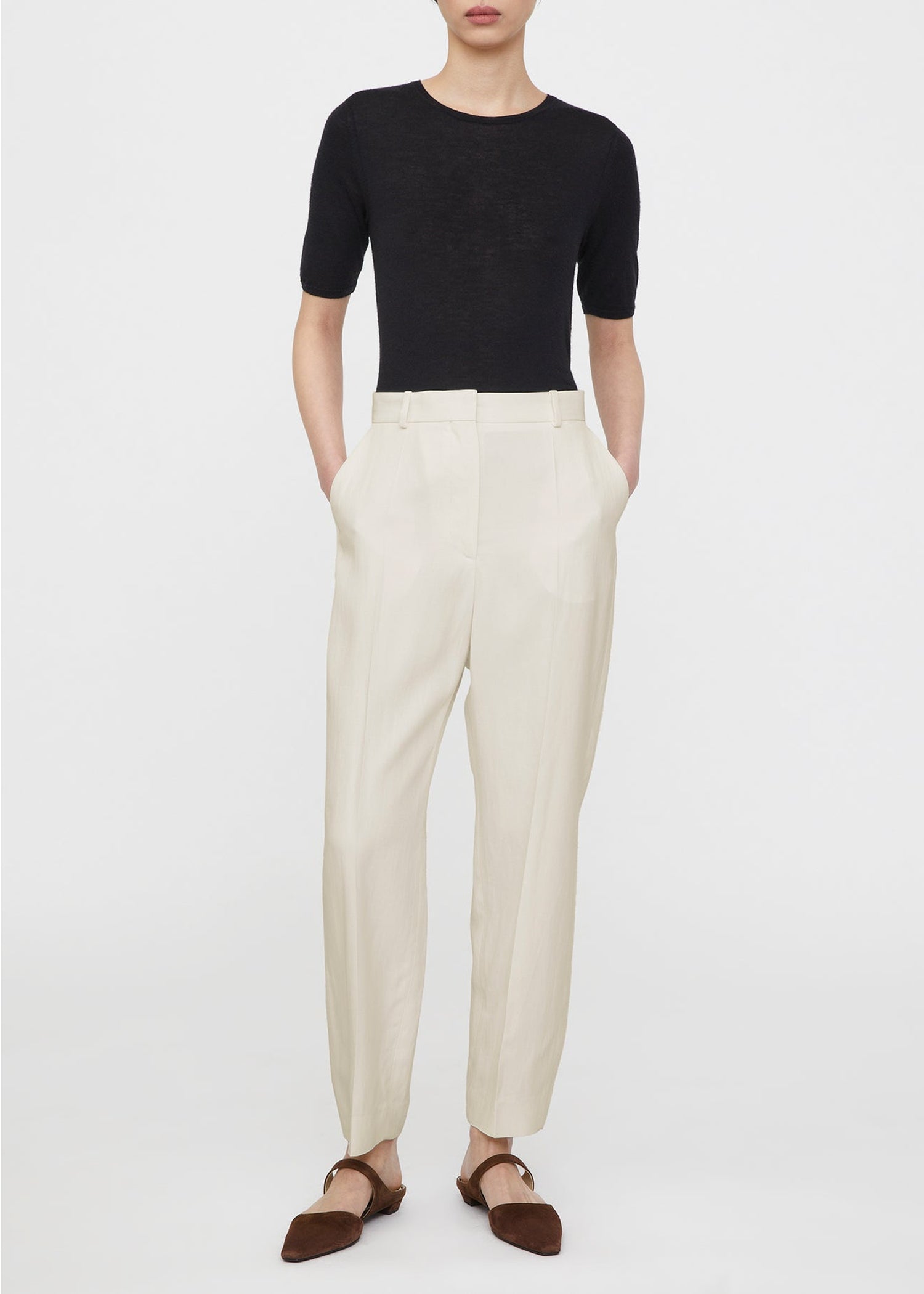 Pantalon de costume fuselé - Light Hay