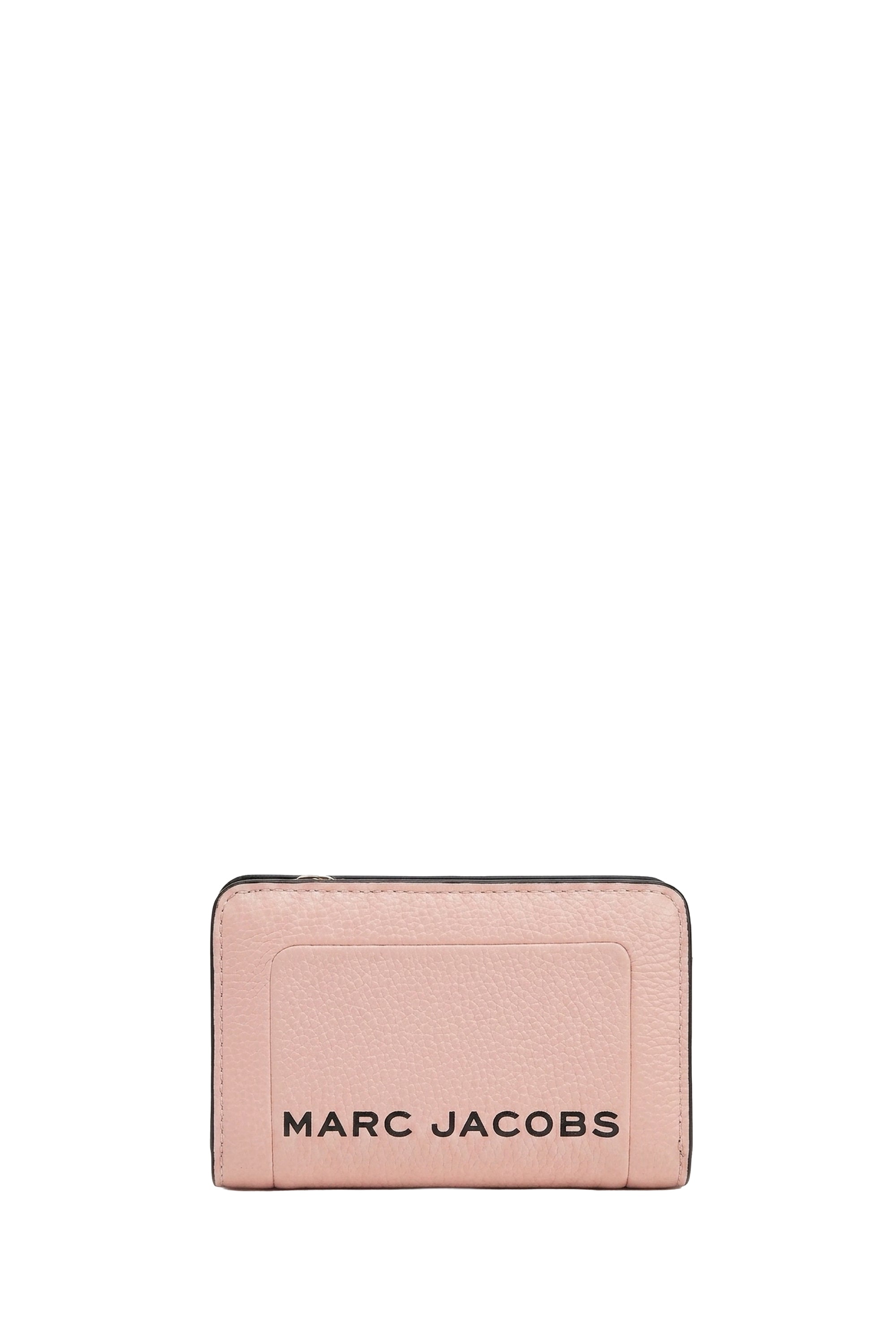 Portefeuille Compact zippé en cuir - Blush