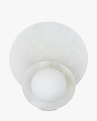 Applique Orbe en pierre de jade - Blanc