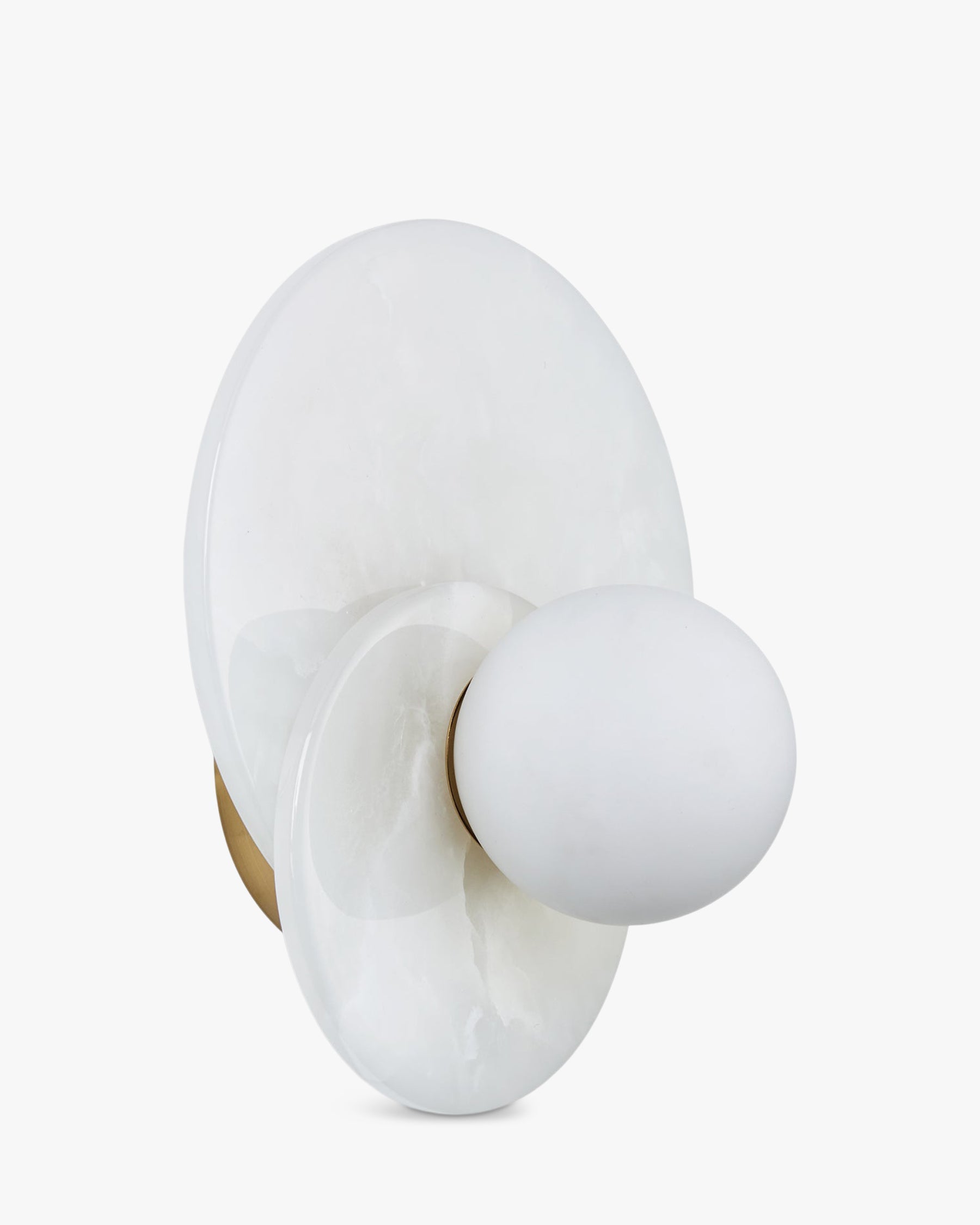 Applique Orbe en pierre de jade - Blanc