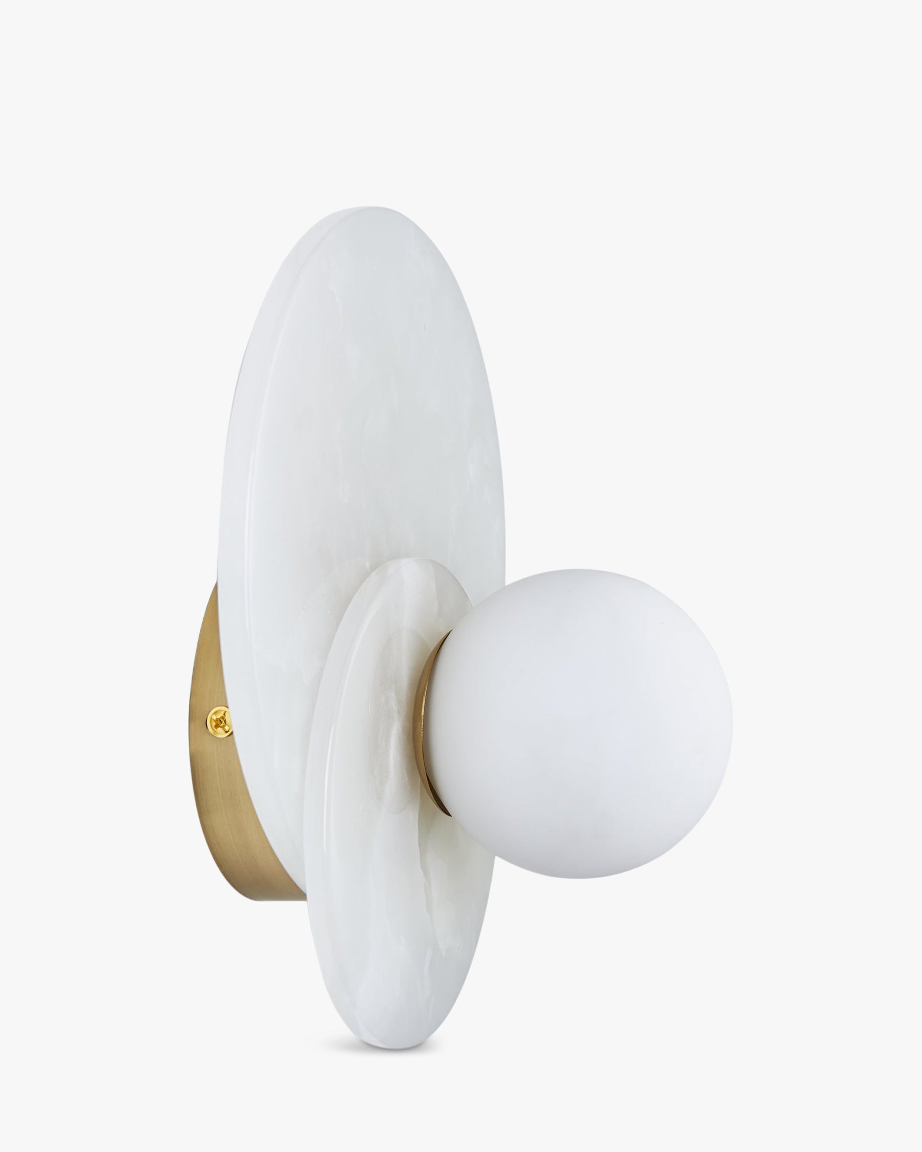 Applique Orbe en pierre de jade - Blanc