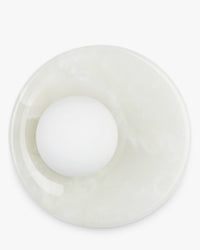 Applique murale Orbe en pierre de Jade - Blanc