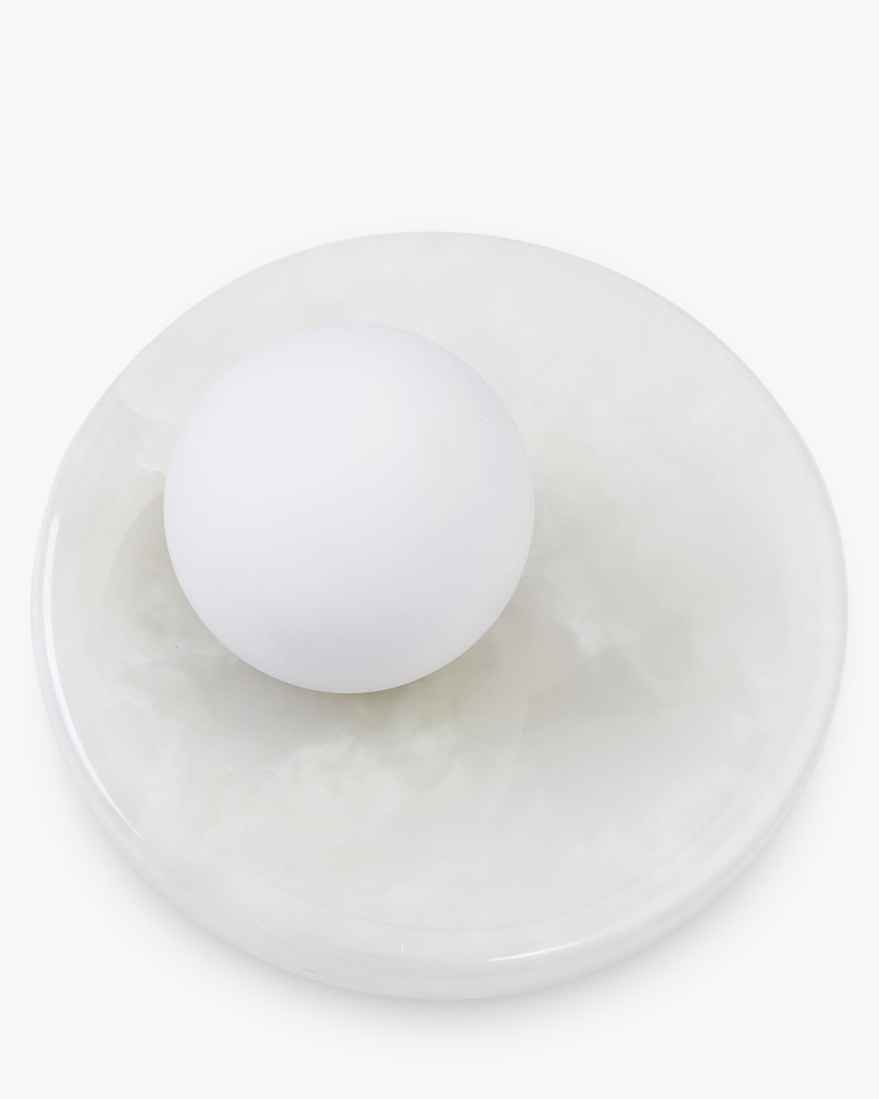 Applique murale Orbe en pierre de Jade - Blanc