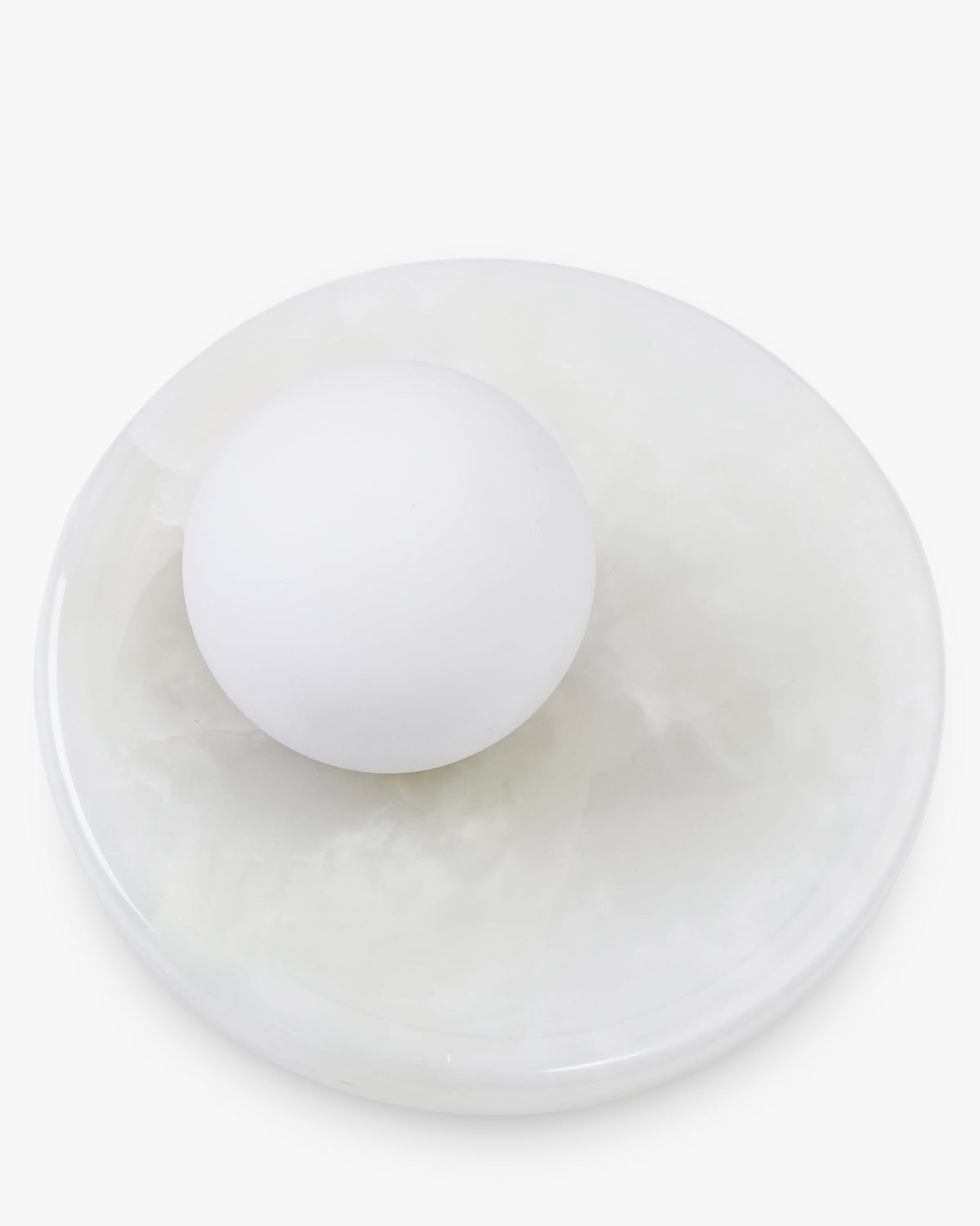 Applique murale Orbe en pierre de Jade - Blanc