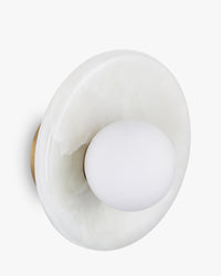 Applique murale Orbe en pierre de Jade - Blanc