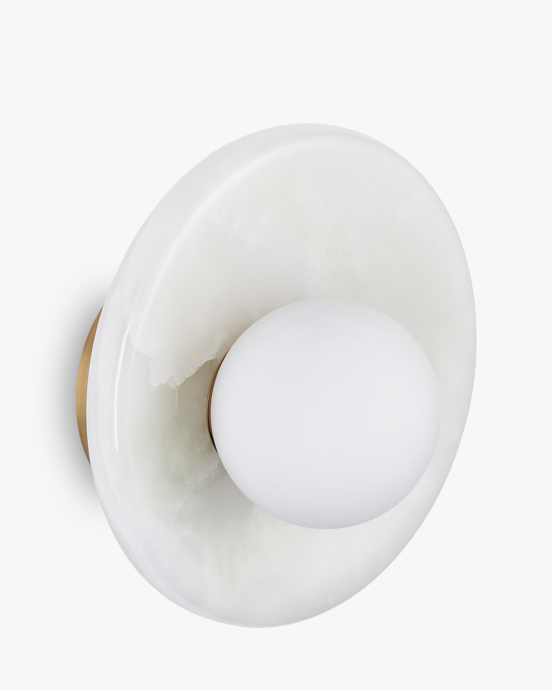 Applique murale Orbe en pierre de Jade - Blanc