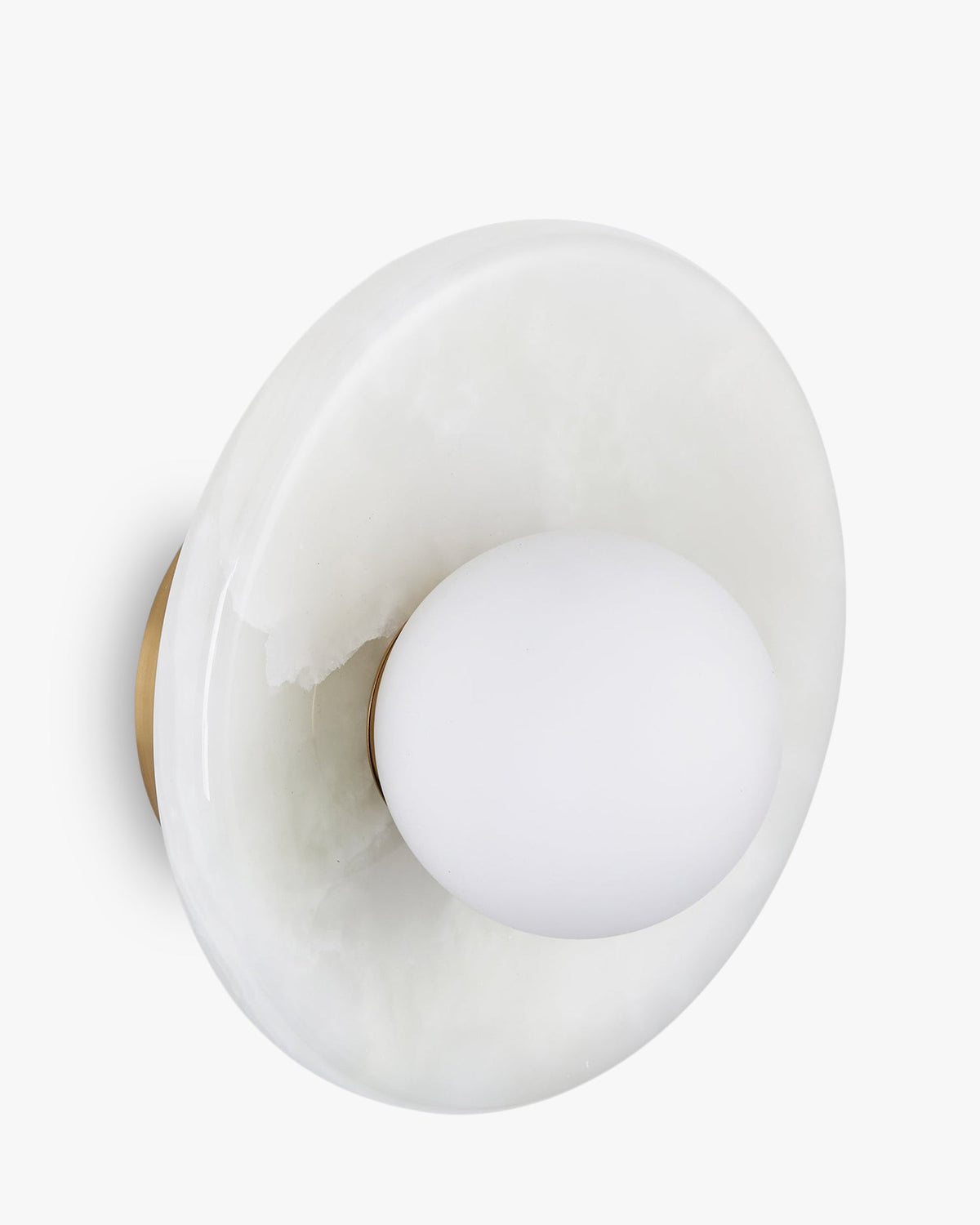 Applique murale Orbe en pierre de Jade - Blanc