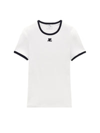 T-shirt contrasté Signature - Black & Dirty White
