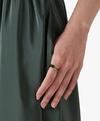 Bague médaillon en laiton - Black & Gold