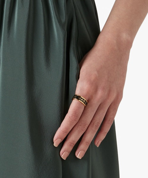 Bague médaillon en laiton - Black & Gold